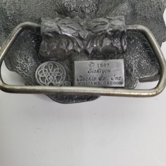 Vtg Siskiyou Belt Buckle I'd Rather Be Hunting Deer Buck Duck Rifle Guns 1987 3" - Picture 7 of 12
